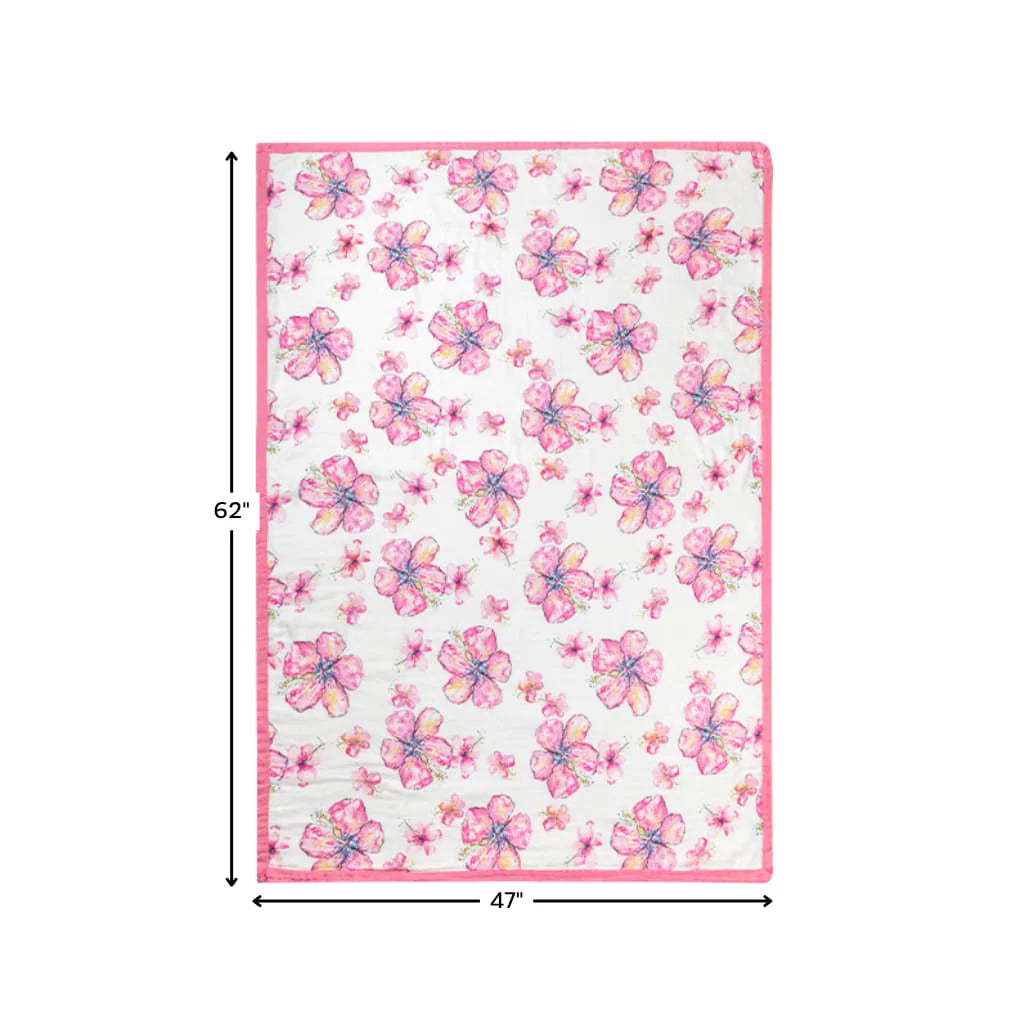 Hibiscus Kiss Throw Blanket