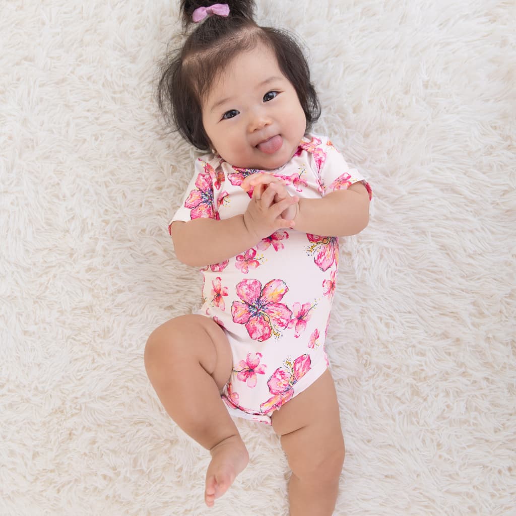 Hibiscus Kiss Bamboo Onesie