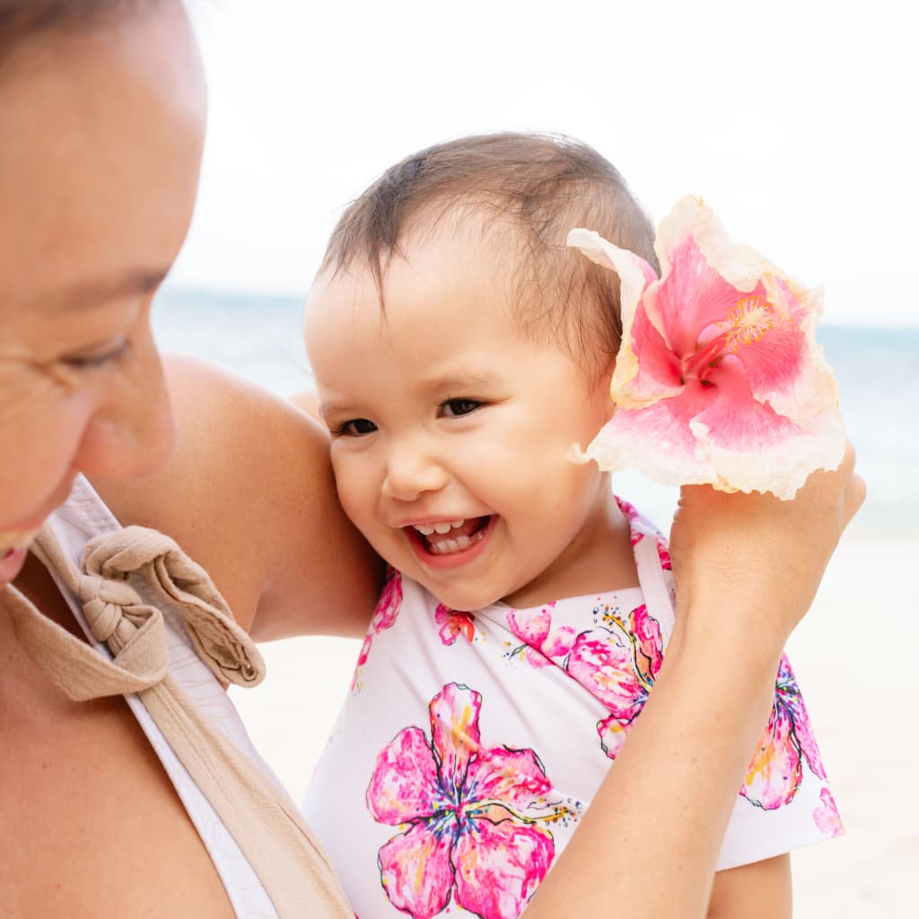 Hibiscus Kiss Bamboo Onesie