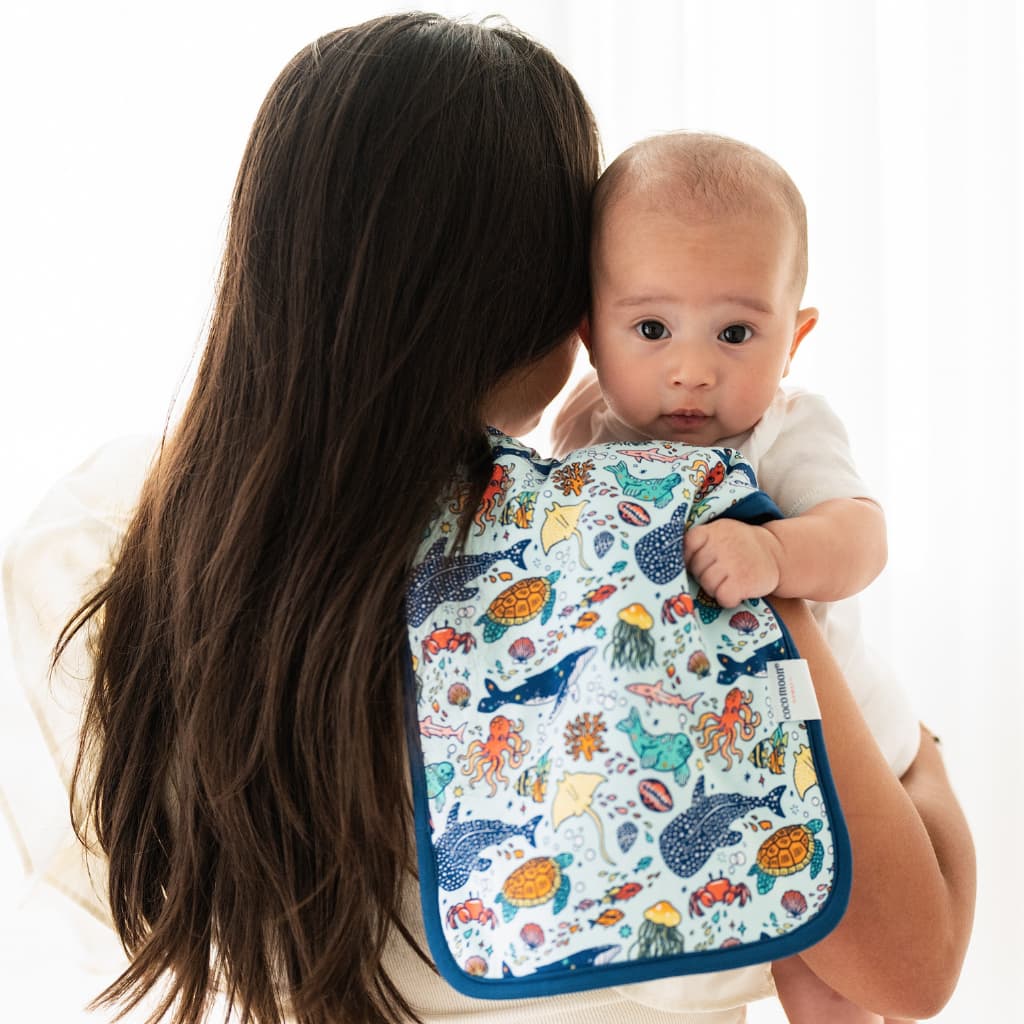 Big Blue World Burp Cloth