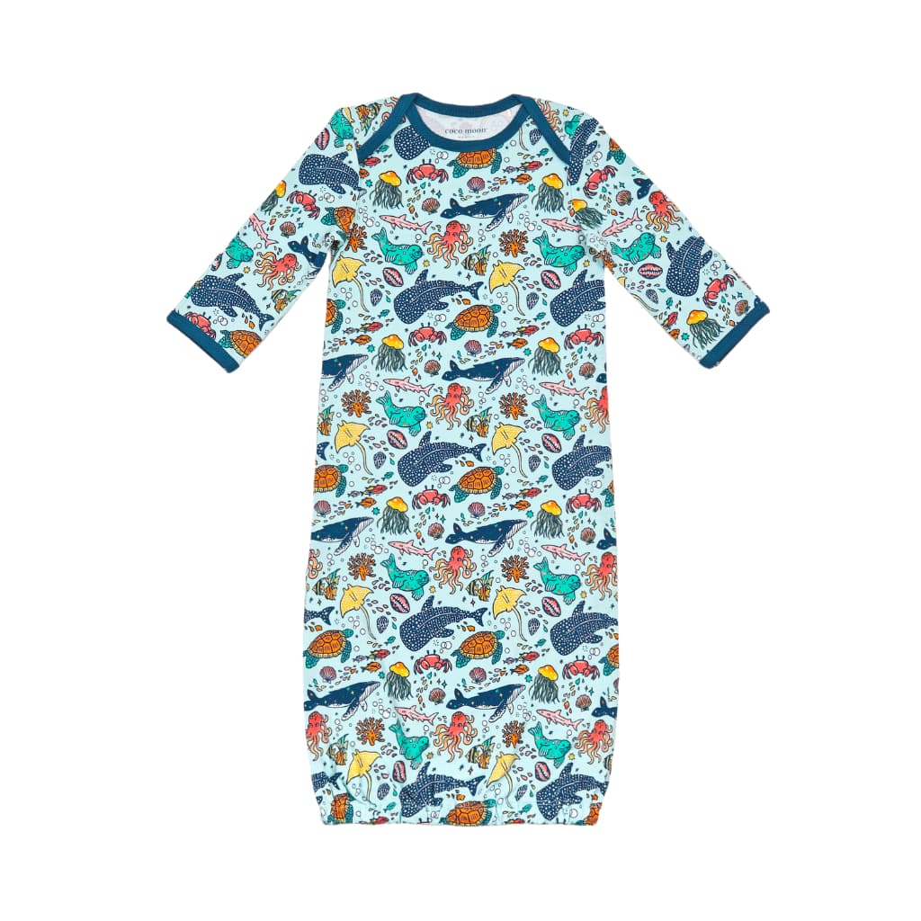 Big Blue World Bamboo Layette Gown