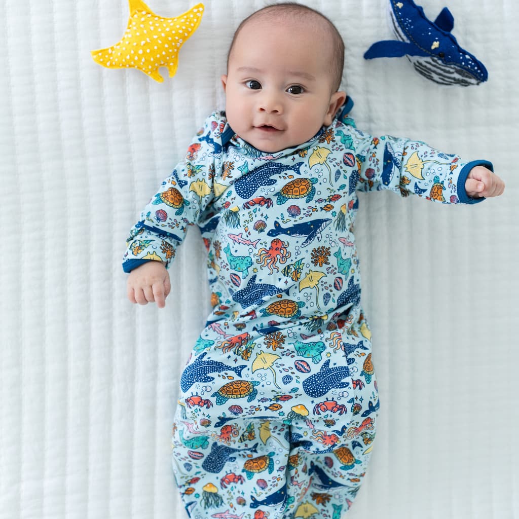 Big Blue World Bamboo Layette Gown