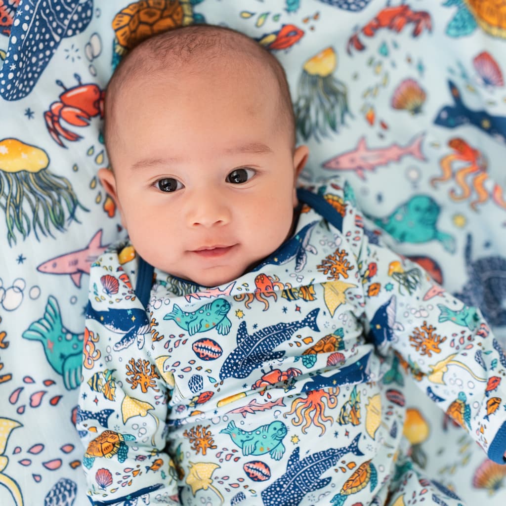 Big Blue World Bamboo Layette Gown