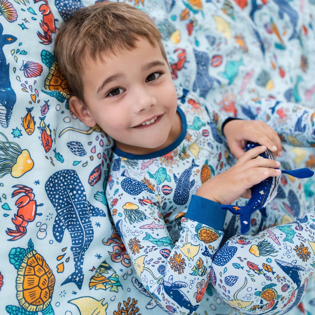 Big Blue World Long Bamboo Pajamas
