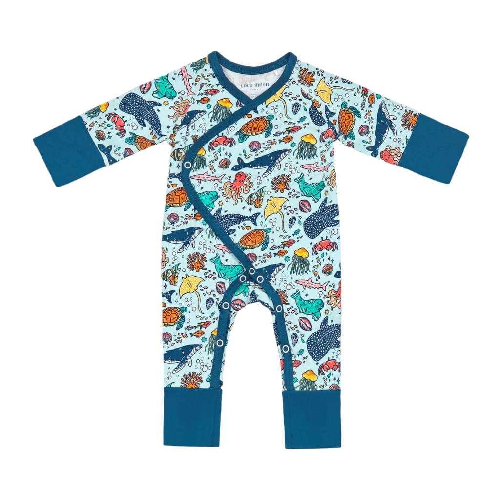 Big Blue World Bamboo Newborn Coverall
