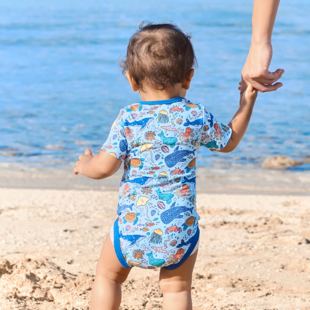 Big Blue World Bamboo Onesie