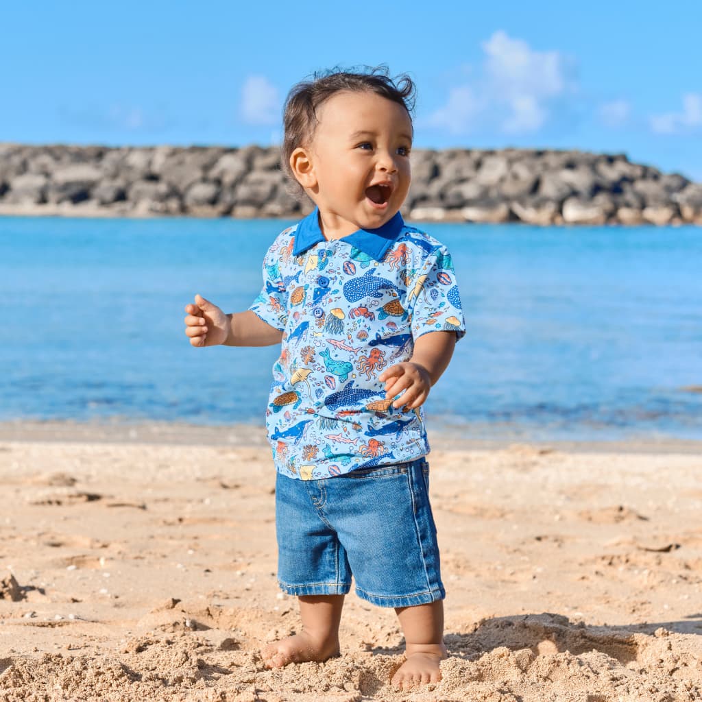 Big Blue World Bamboo Polo Shirt