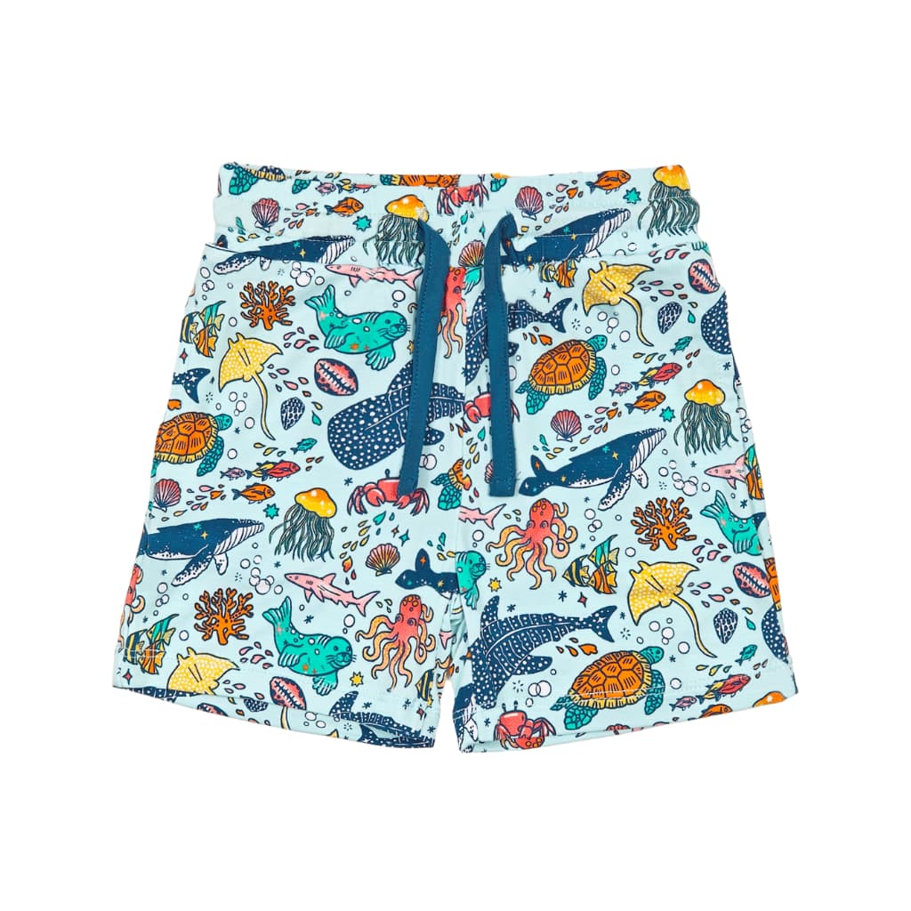 Big Blue World Bamboo Drawstring Shorts