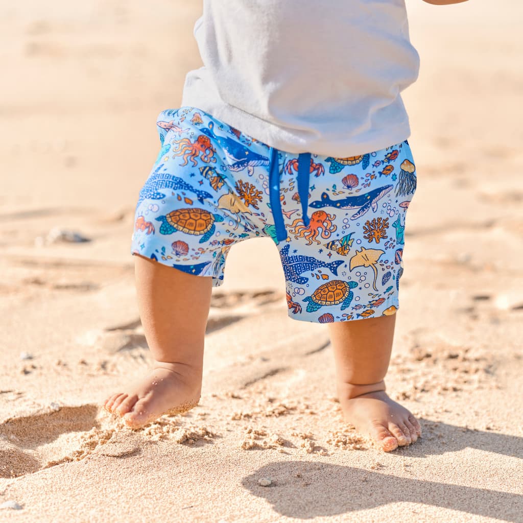 Big Blue World Bamboo Drawstring Shorts