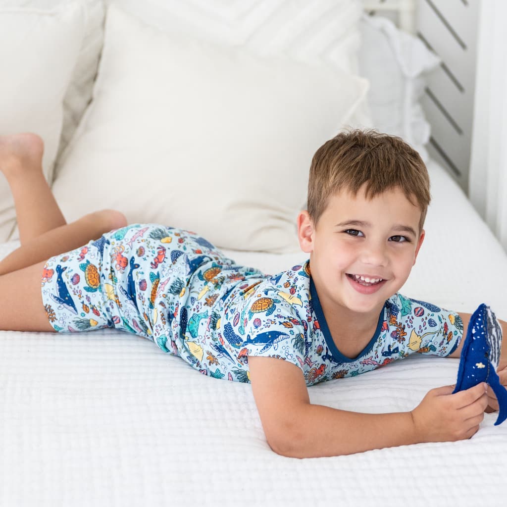 Big Blue World Short Bamboo Pajamas