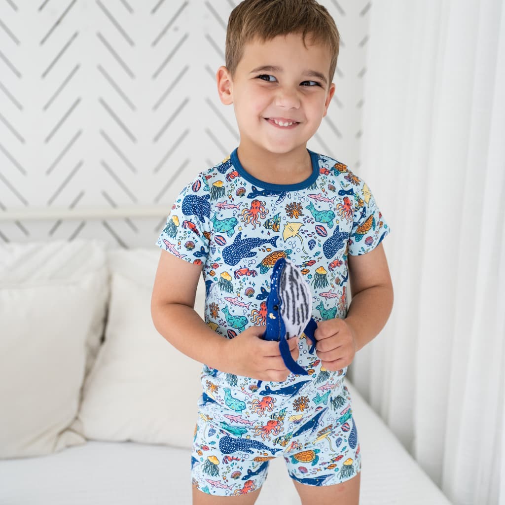 Big Blue World Short Bamboo Pajamas