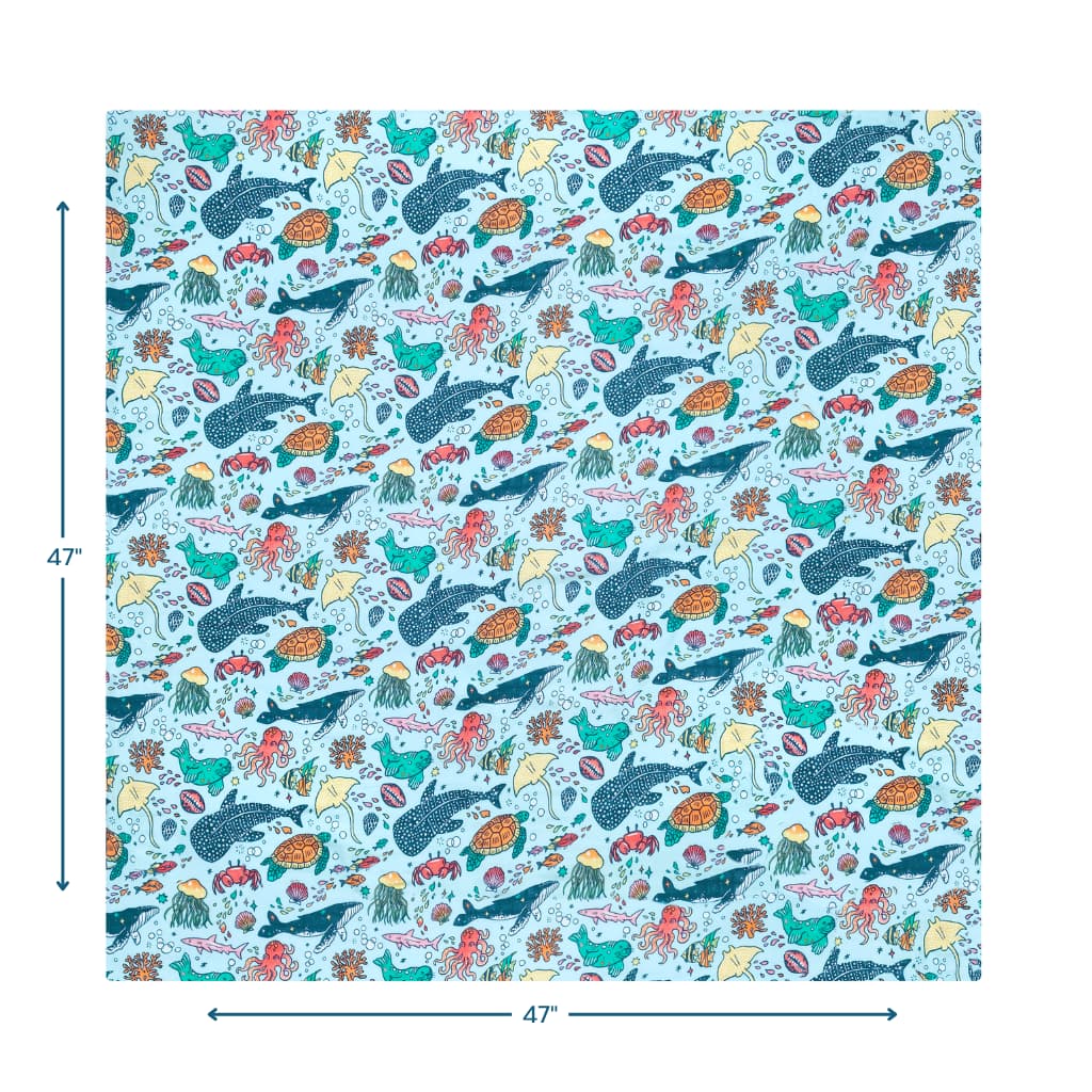 Big Blue World Muslin Swaddle Blanket