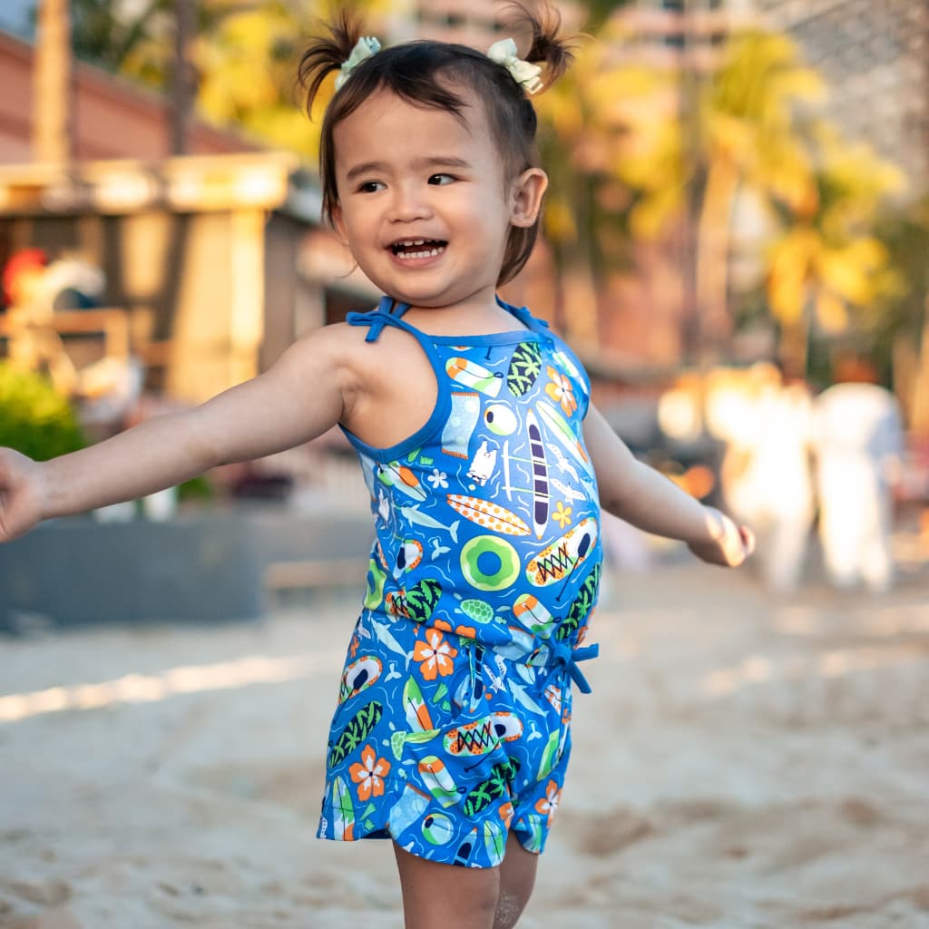 Beach Day Girls Shortie Bamboo Romper