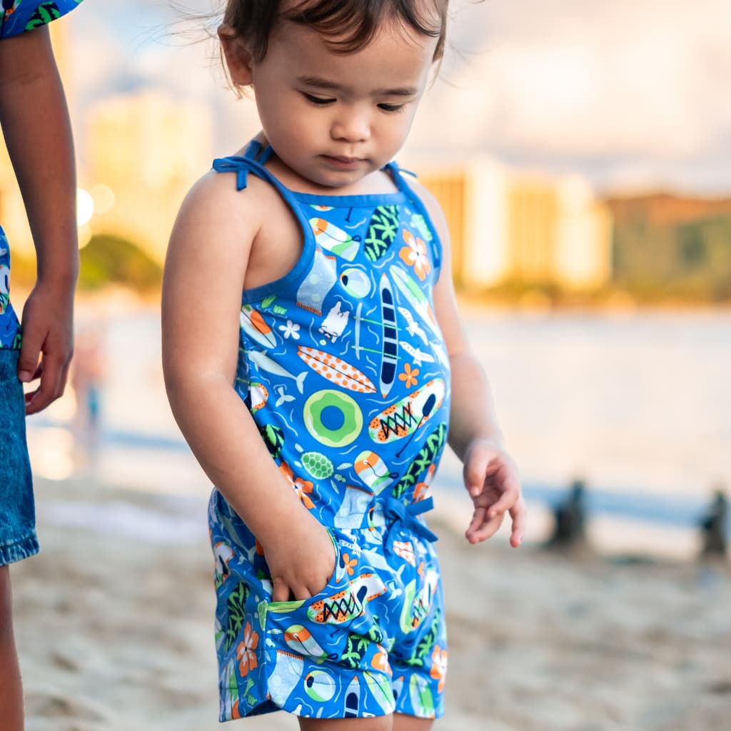 Beach Day Girls Shortie Bamboo Romper