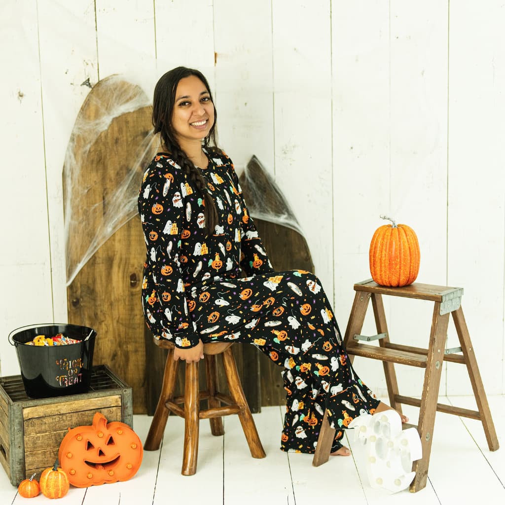 Beachside Boo Bash Women's Long Bamboo Pajamas