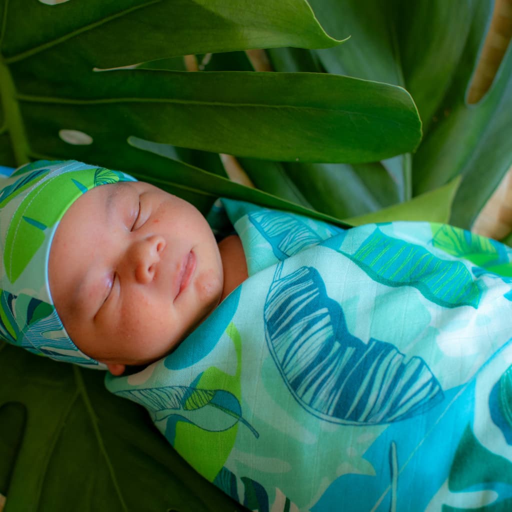 Backyard Oasis Muslin Swaddle Blanket