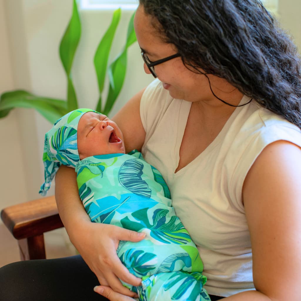 Backyard Oasis Muslin Swaddle Blanket
