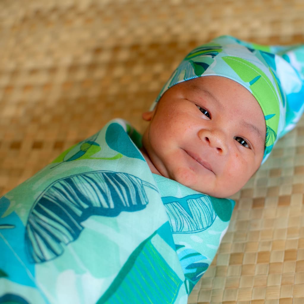 Backyard Oasis Muslin Swaddle Blanket