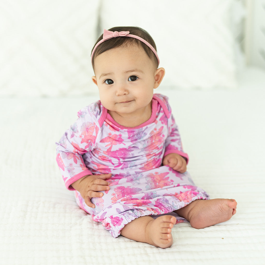 Cotton Candy Garden Bamboo Layette Gown