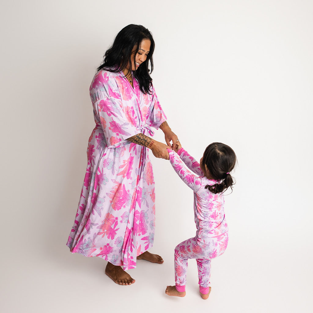 Cotton Candy Garden Bamboo Mama Robe