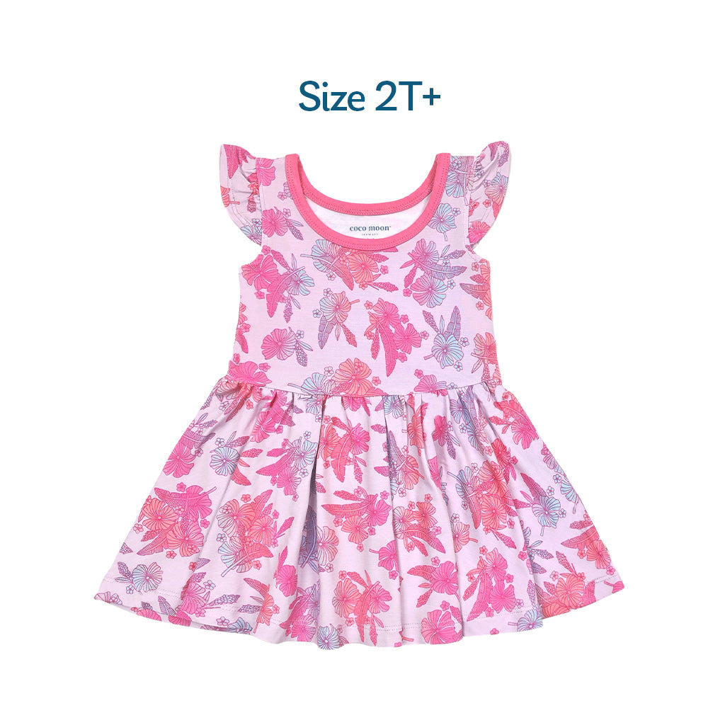 Cotton Candy Garden Bamboo Flutter Sleeve Dress