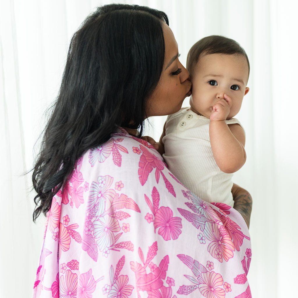 Cotton Candy Garden Muslin Swaddle Blanket