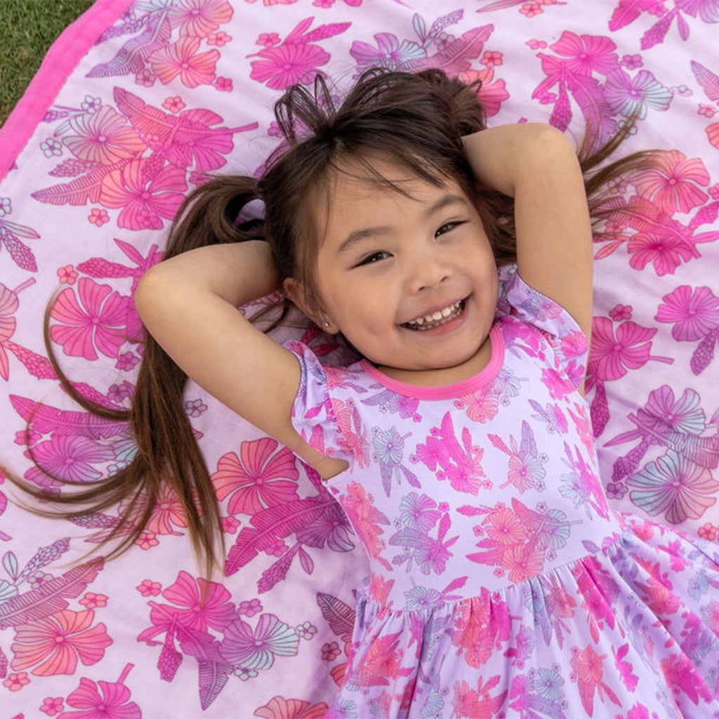Cotton Candy Garden Throw Blanket