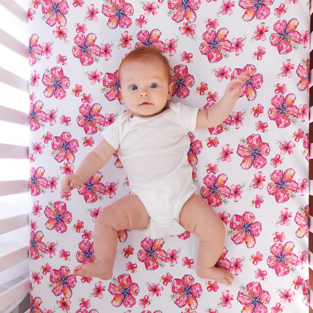 Hibiscus Kiss Bamboo Crib Sheet