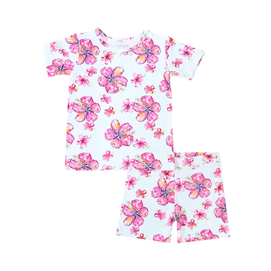 Hibiscus Kiss Short Bamboo Pajamas