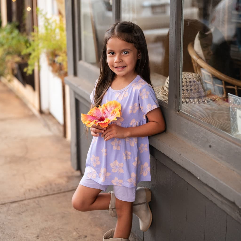 Hibiscus Lullaby Short Sleeve Top and Short Set