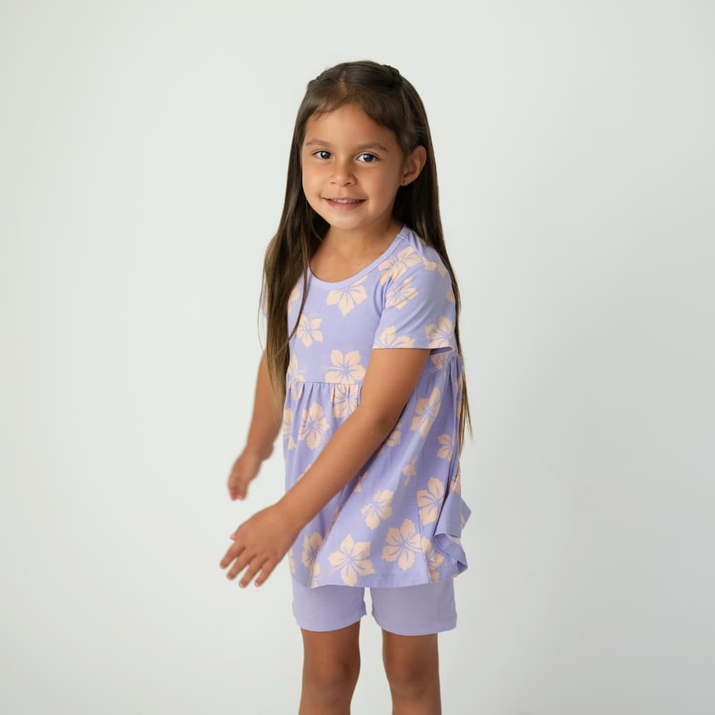 Hibiscus Lullaby Short Sleeve Top and Short Set