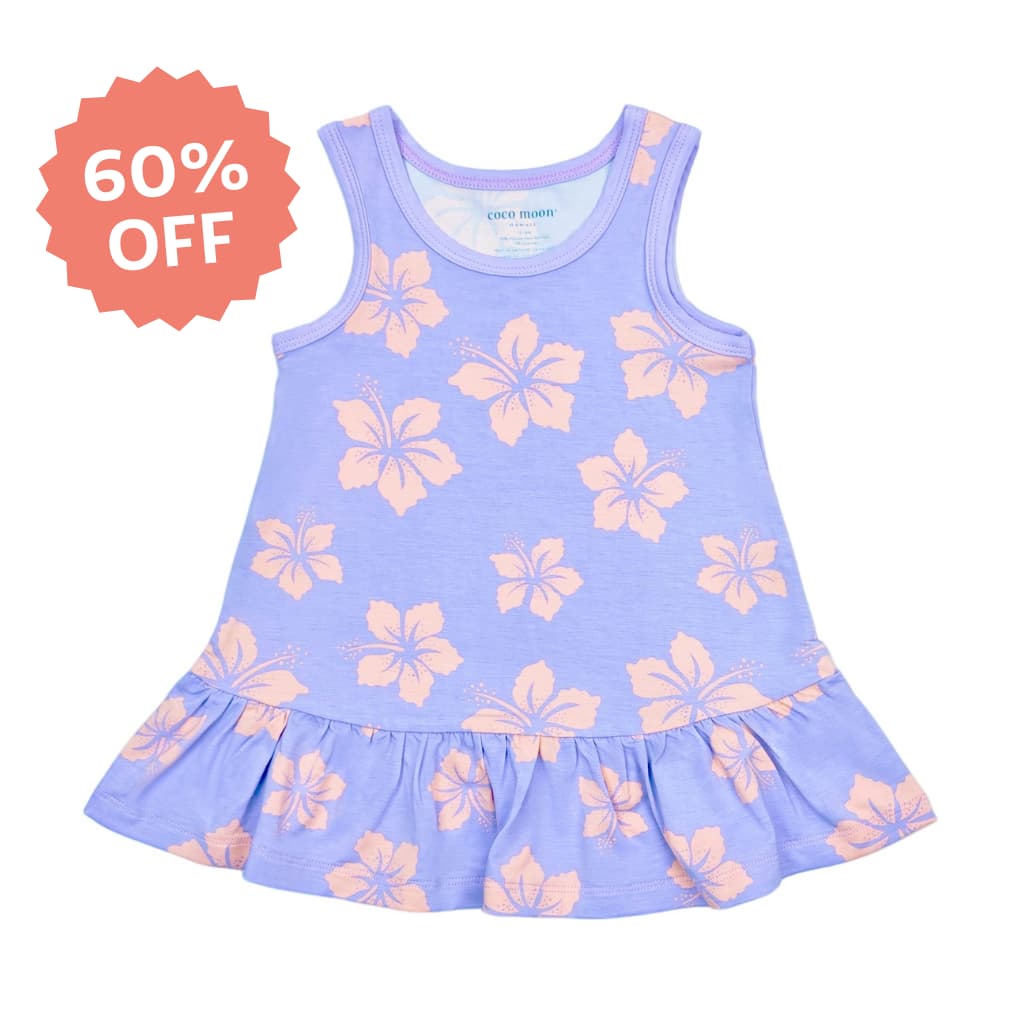 Hibiscus Lullaby Bamboo Ruffle Hem Tank Top Dress