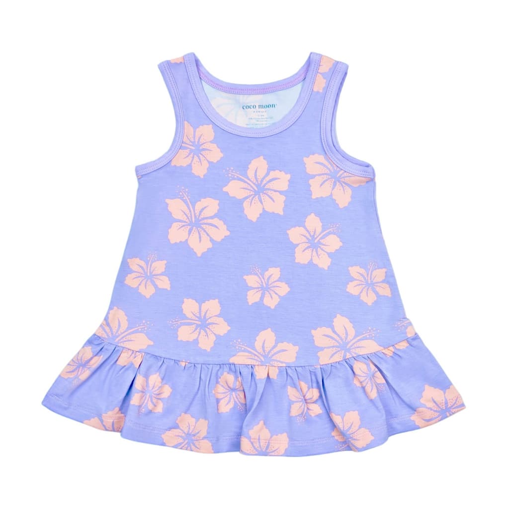 Hibiscus Lullaby Bamboo Ruffle Hem Tank Top Dress