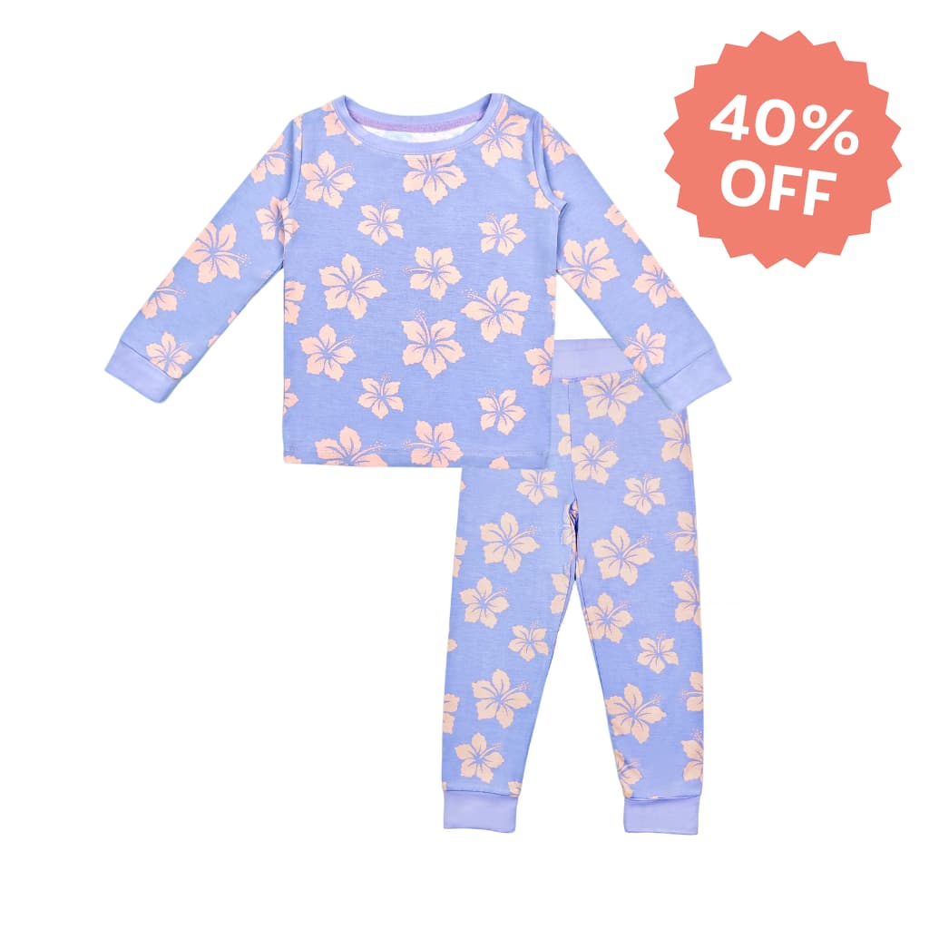 Hibiscus Lullaby Long Bamboo Pajamas