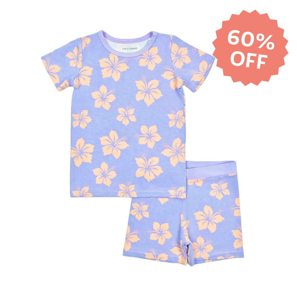 Hibiscus Lullaby Short Bamboo Pajamas