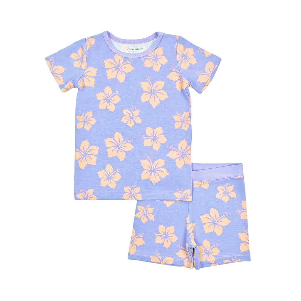 Hibiscus Lullaby Short Bamboo Pajamas