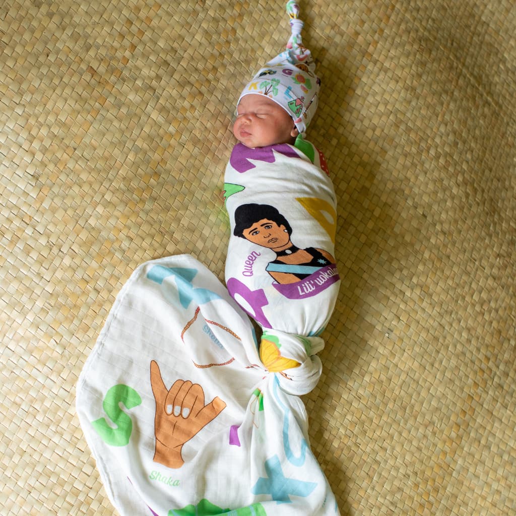 Hawaiʻi Kine ABCs Muslin Swaddle Blanket