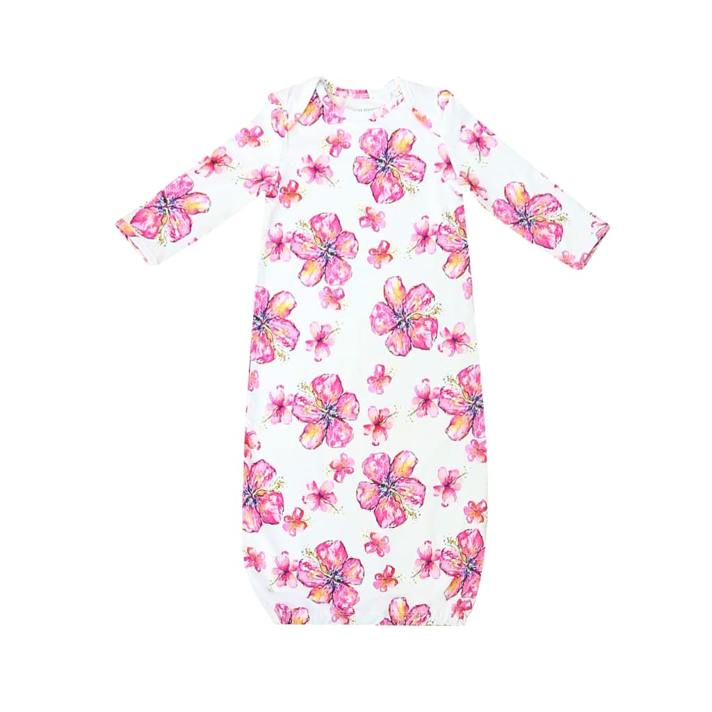 Hibiscus Kiss Bamboo Layette Gown