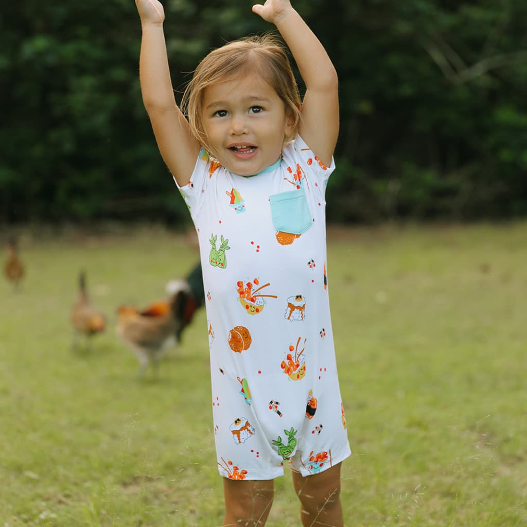 Island Mixed Plate Shortie Bamboo Romper