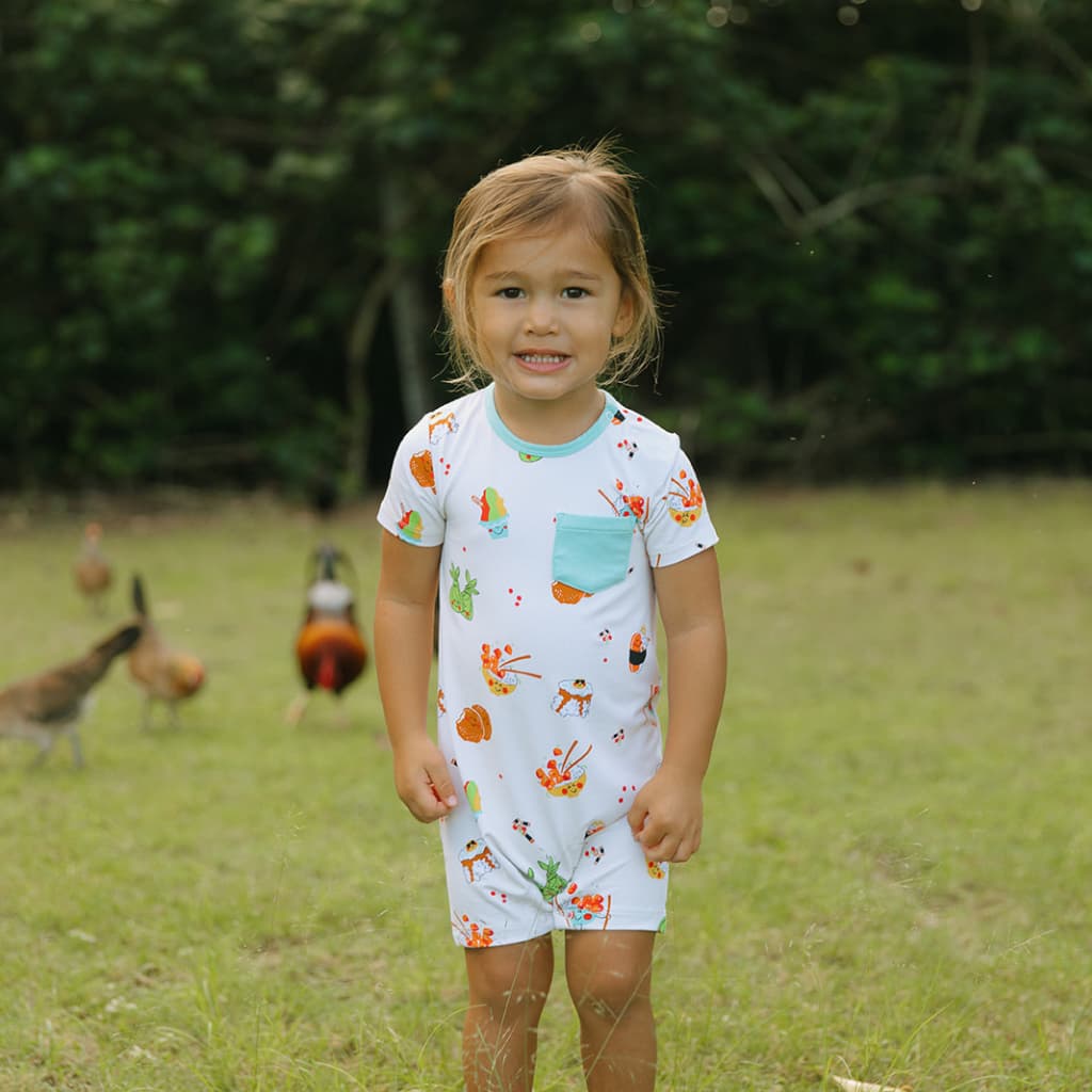 Island Mixed Plate Shortie Bamboo Romper