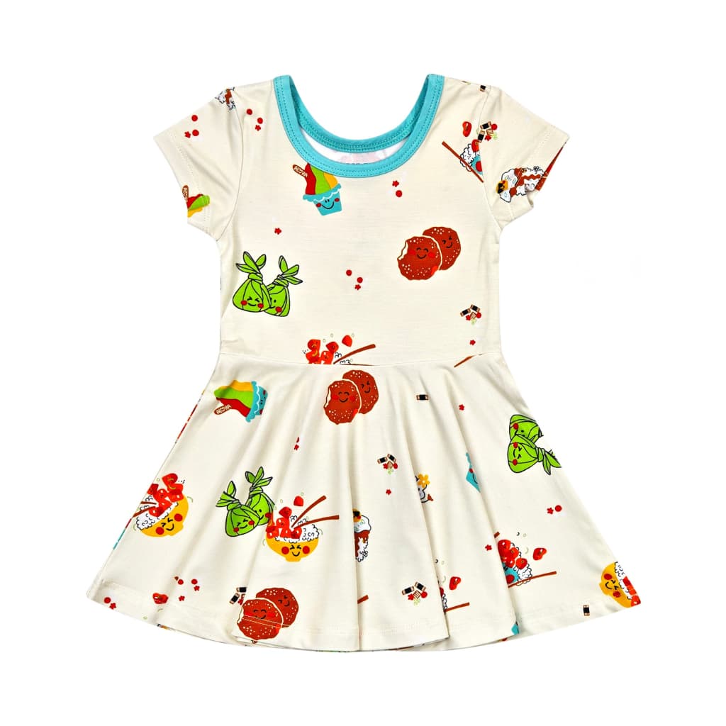 Island Mixed Plate Bamboo T-Shirt Dress