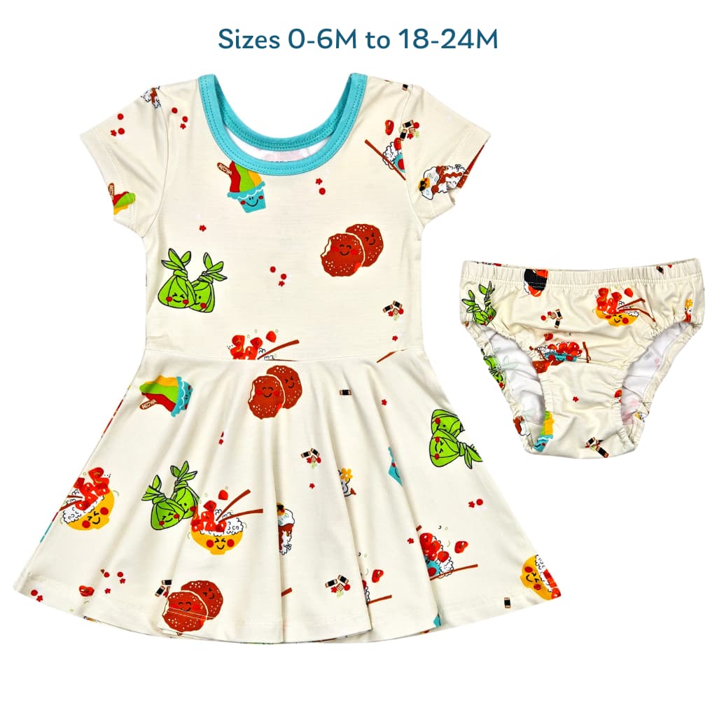 Island Mixed Plate Bamboo T-Shirt Dress