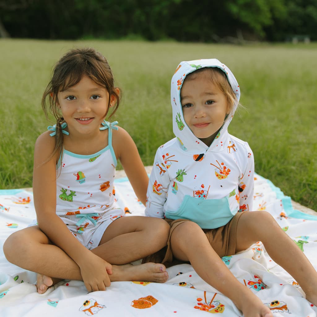 Island Mixed Plate Bamboo Hoodie