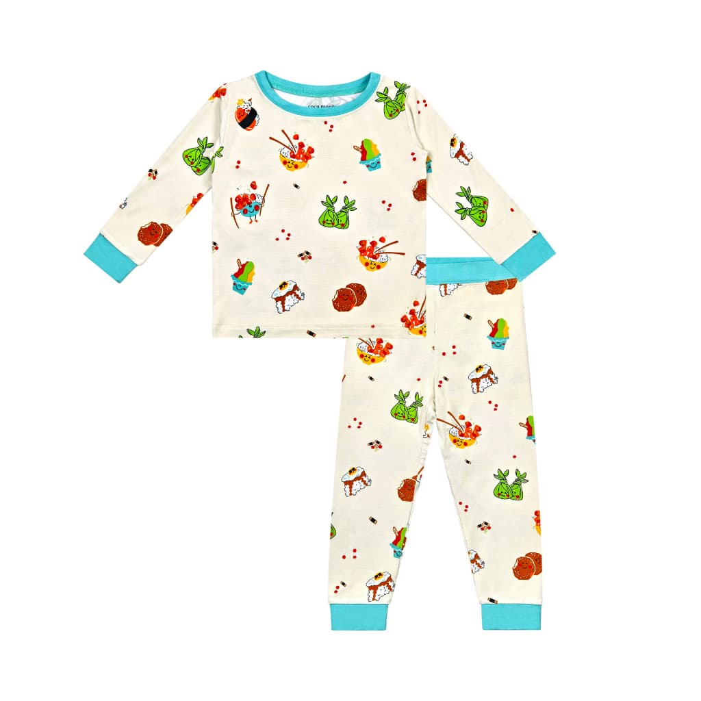 Island Mixed Plate Long Bamboo Pajamas