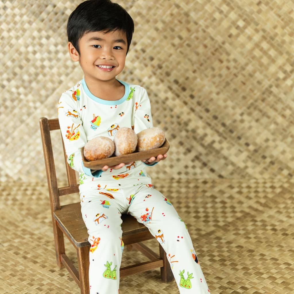 Island Mixed Plate Long Bamboo Pajamas