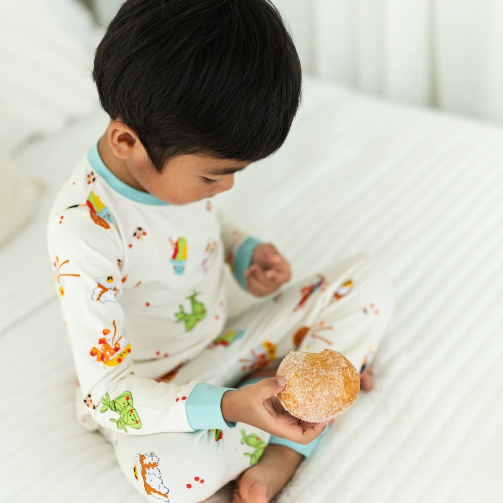 Island Mixed Plate Long Bamboo Pajamas