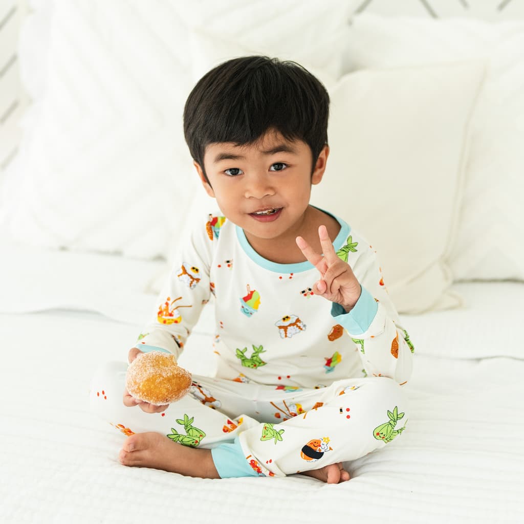 Island Mixed Plate Long Bamboo Pajamas