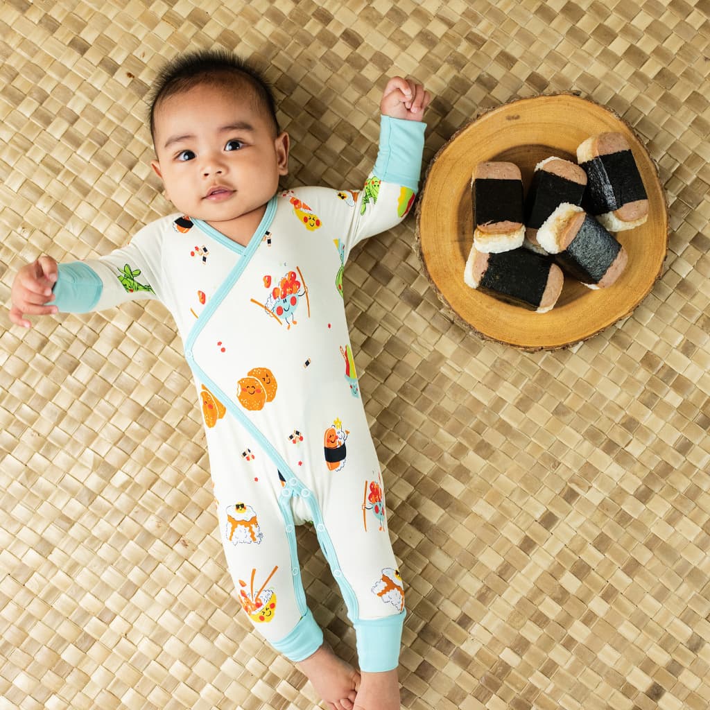 Island Mixed Plate Bamboo Newborn Coverall