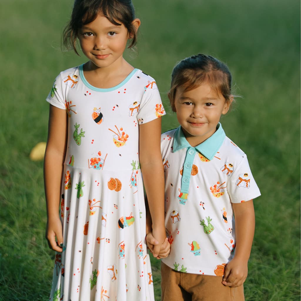 Island Mixed Plate Bamboo Polo Shirt