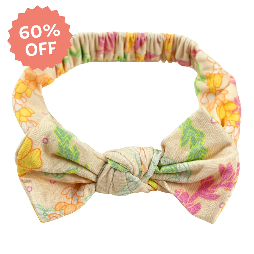 Lei Day in Sand Bamboo Bow Headband